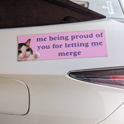 Please Let Me Merge Bumper Sticker | Screaming Possum Feral Bumper