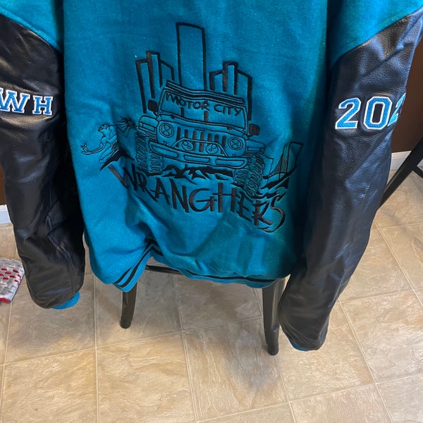 Men's Leather Letterman Baseball Bomber Varsity Jacket