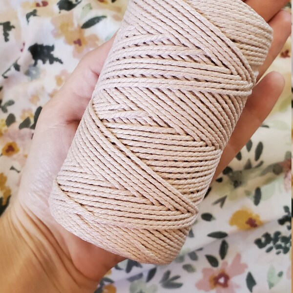 2mm 2 Strand Cotton Macrame String - Cotton Candy Pink Craft Cord, AZO ...
