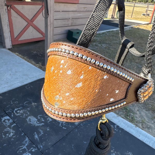 MOUSM Western Leather Headstall And Breast Collar Tack Set For Horses