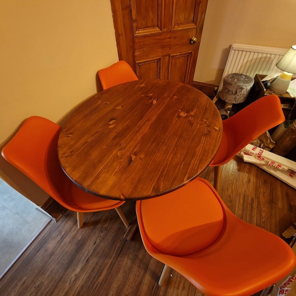 Handmade Folding Fold Down Dining Table. Half Moon Drop Leaf Kitchen Table. Oval, Circular, Semi ...