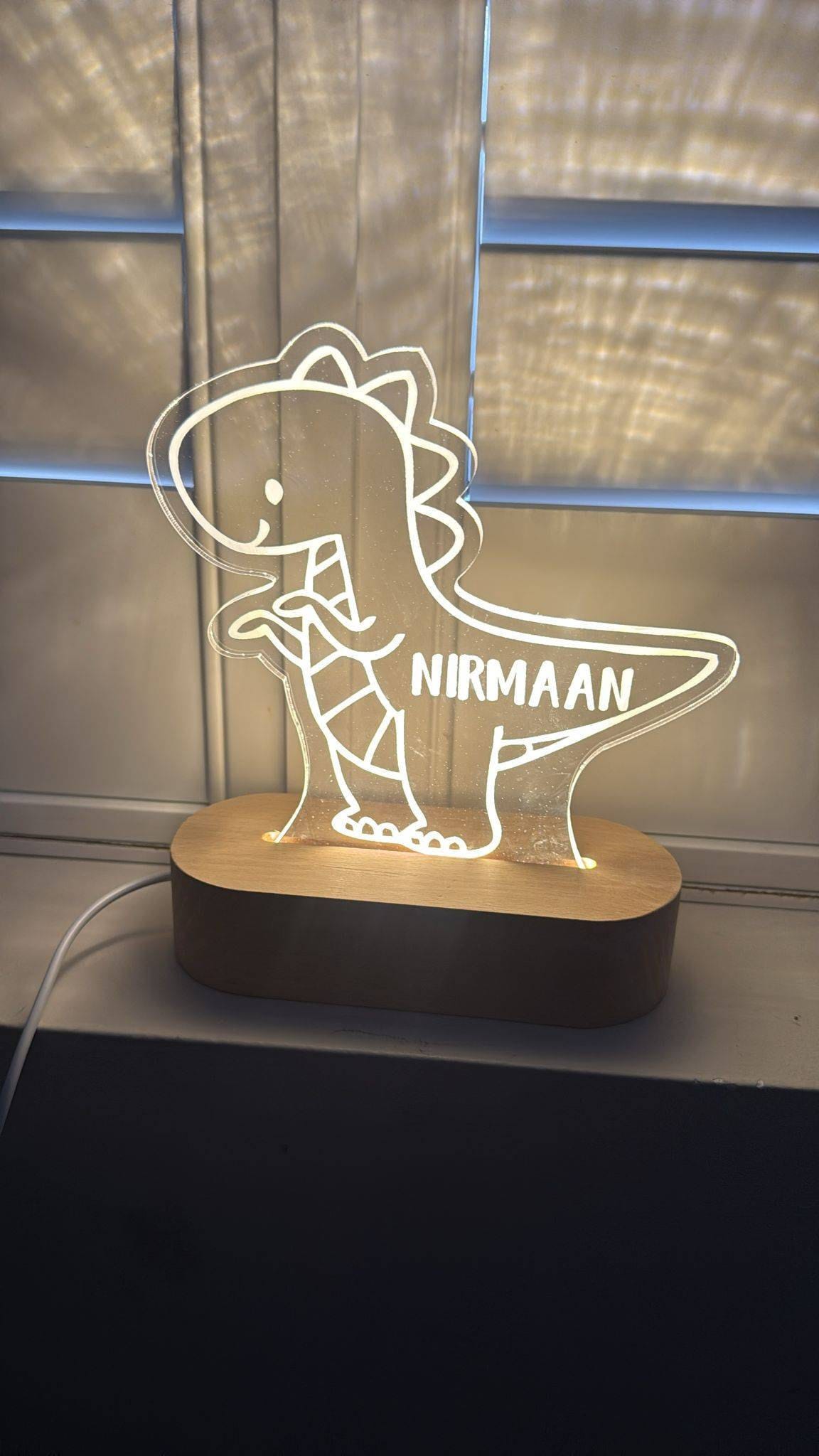 Dinosaur Night Light,Custom Name Night Light,Cute Night Light,Baby First Birthday Gift,Baby Nursery Decor,Gifts For Kids,Newborn Shower Gift