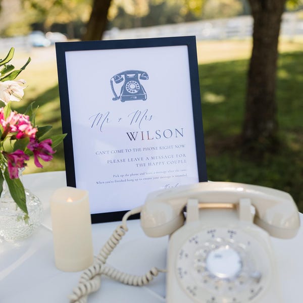 Printable Voicemail Audio Guestbook Sign, Minimalist Wedding Guestbook ...