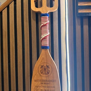 Custom Laser Engraved Cherry Wood Trident Paddle, Military Gift - Etsy