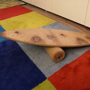 Handmade Wooden Balance Board - The Bean with 125 Wood Roller – Ahnotion