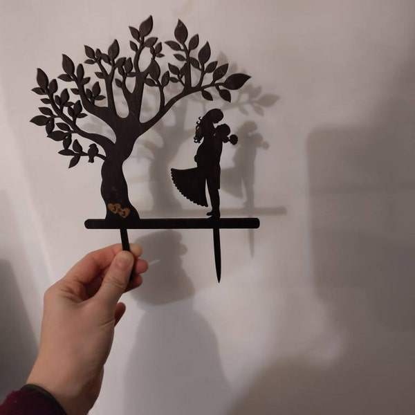 Bench Silhouette Wedding Cake Topper Wedding Decoration Mr and Mrs ...