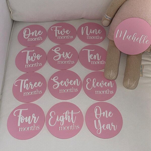 Acrylic Monthly Baby Milestone Markers | Baby Shower Gift| Baby ...