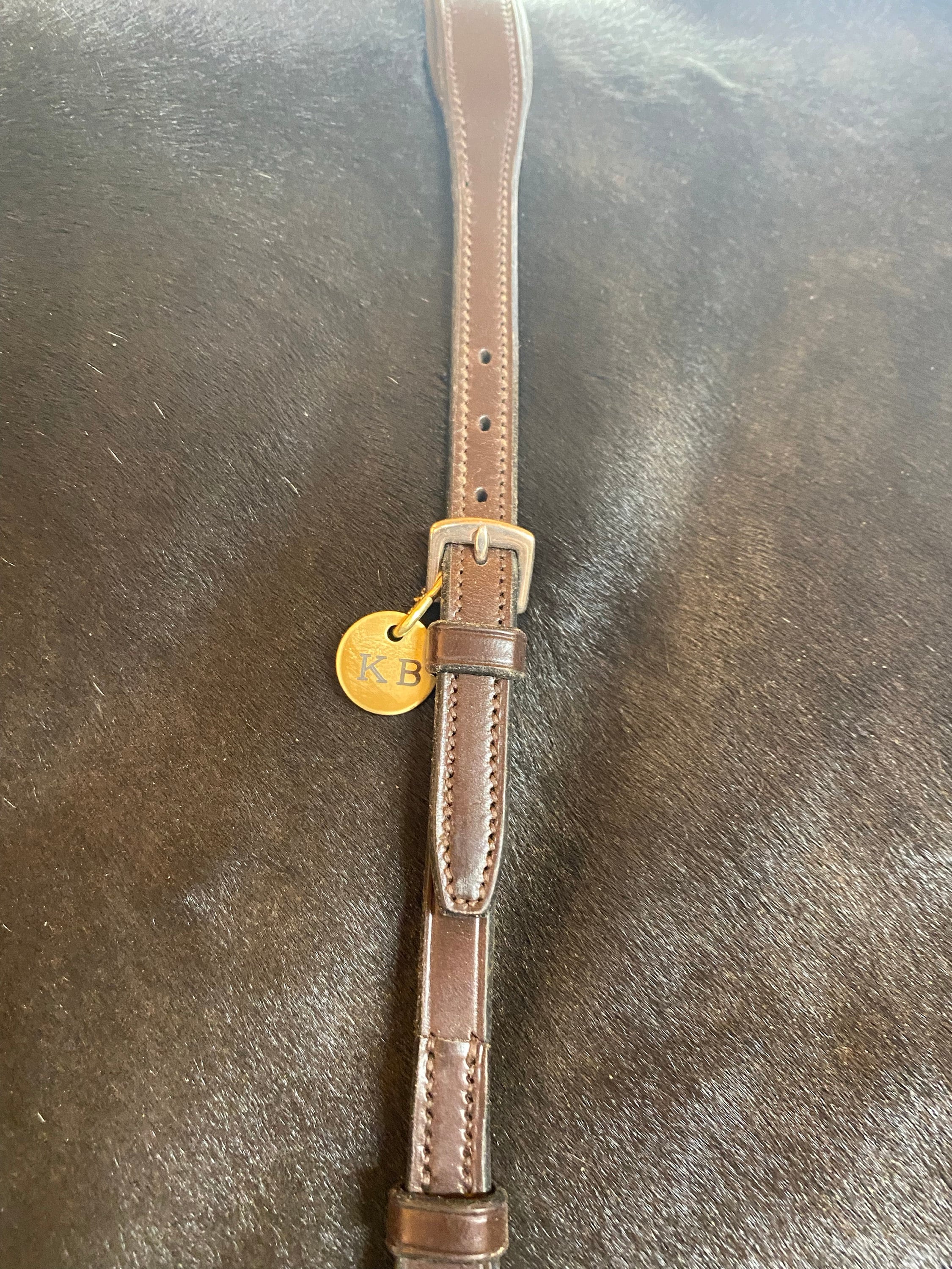 BRIDLE TAG THICK Halter- Small 3/4&quot; Custom Engraved Solid Brass or Nickel Silver