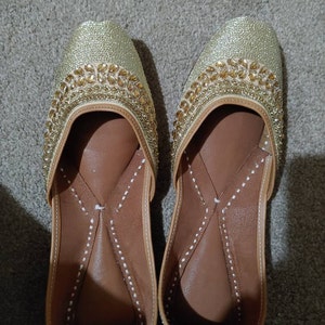 Gold Embroidered Party Shoes Gold Bridal Women Jutti Gold - Etsy