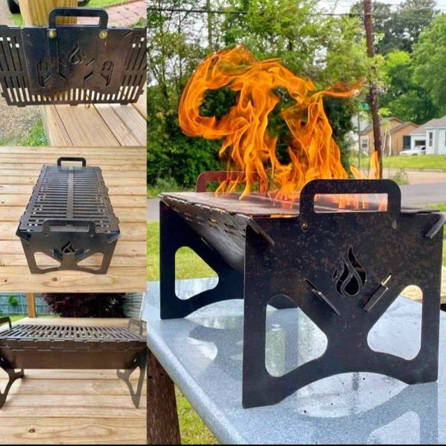 Barbecue Avec Grille Charbon Barbecue Pliable En Acier Inoxydable Portable - Parfait Pour Camping, Jardin Et Voyages (36x24 Cm) Barbecue Camping Acier Inoxydable