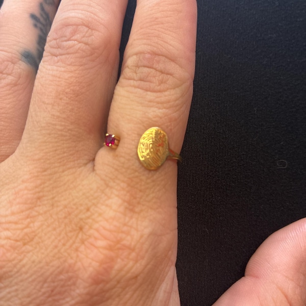 Custom Actual Fingerprint Rings - Birthstone Ring and Initial Ring ...