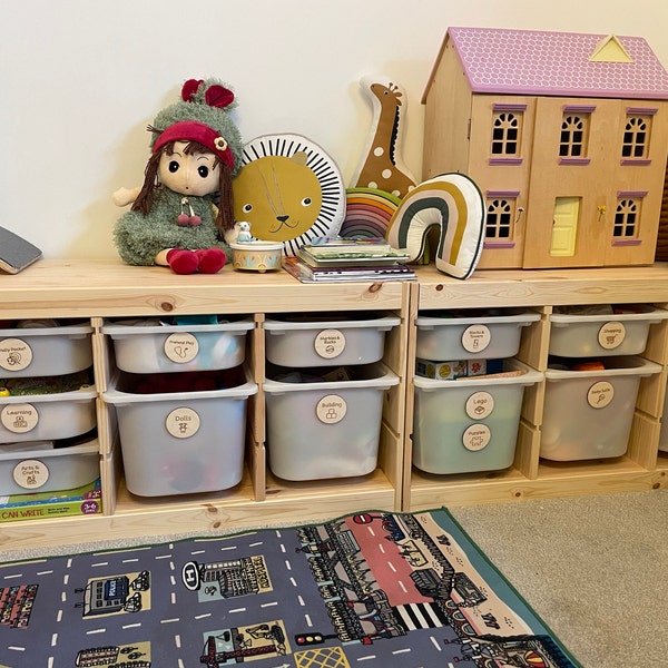 Toy Box Storage Tags - Wooden Trofast Labels - Playroom Decor ...