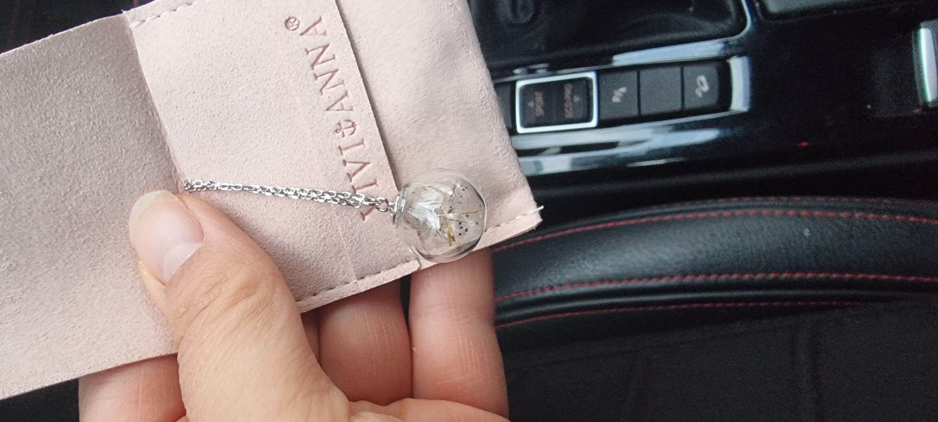 925er Silver necklace with real dandelions and personalized disc • Silver/Gold/Rosegold • real dandelions • gift for her • handmade • K510