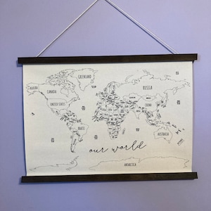 World Map Wall Decor Travel Decor Homeschool Decor Classroom Decor