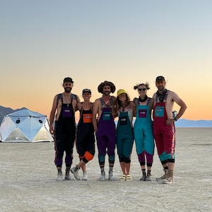 JACKFRUIT Deluxe Dungers - Space Invaders - Aztec Dungarees 80s Mens Womens Overalls Hippy Boho Festival Clothing Fresh Prince 90s Retro