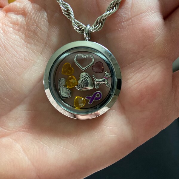 Cancer Ribbon Floating Charm for Floating Lockets-7mmx5mm-1 Piece ...