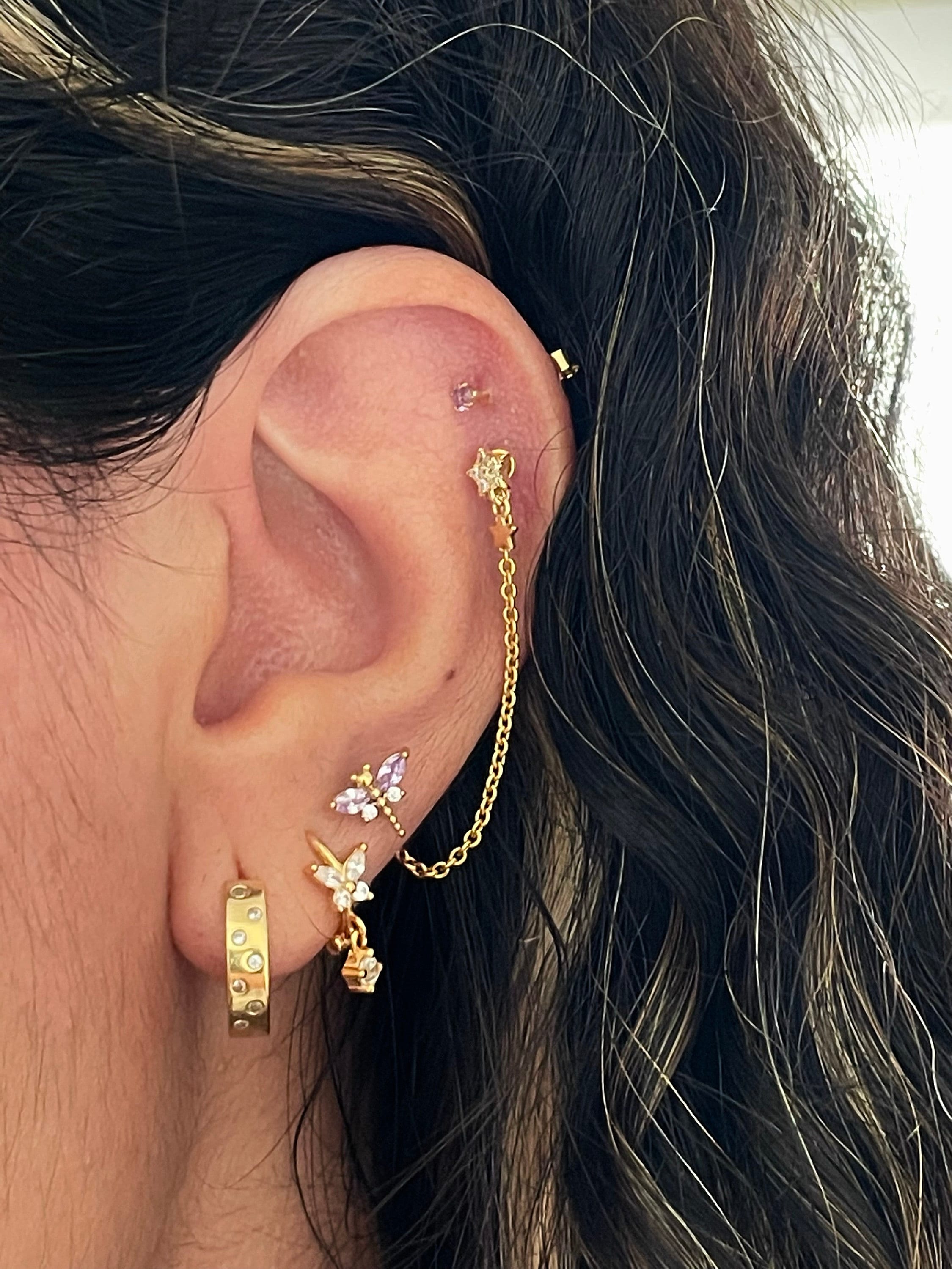 Detachable Chain Earring - Minimalist Chain Earring - Sterling Silver Earring - Silver Chain Earring - Dainty Earring - Tiny Earring
