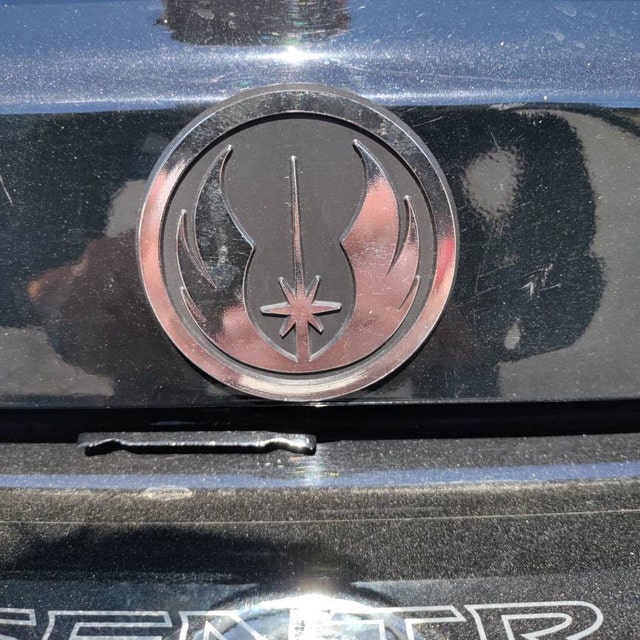 SW Jedi Order Logo Plastic Auto Emblem - [Silver][3 x 3] - EF-EMB-P-00074