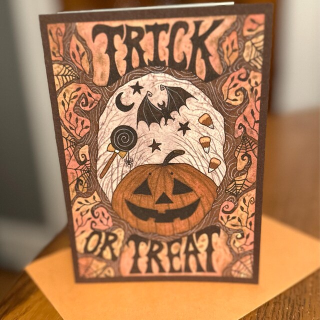 CUTPOPUP 3D-Pop-up-Karte Für Halloween – Blutmond-Motiv Mit ‚Süßes Oder Saures‘-Spruch