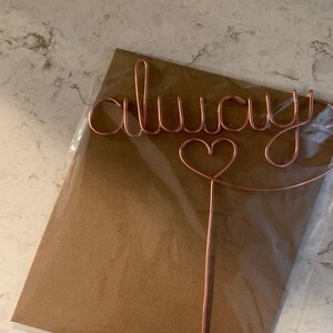 Rustic Cake Topper Wire Cake Topper Always Cake Topper | Etsy