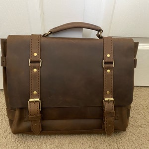 Mens Leather Laptop Briefcase, Leather Office Bag for Man, MacBook ...