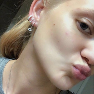 IRIS Huggie Hoop Earrings by Caitlyn Minimalist \u2022 Evil Eye Jewelry \u2022 Dainty Eye Earrings \u2022 Protection Jewelry \u2022 ER003