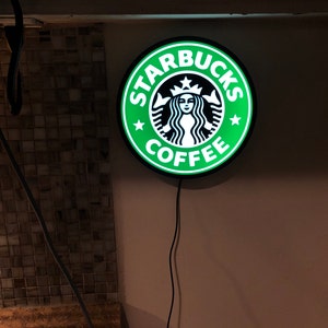 スターバックスコーヒーをモチーフにしたライトボックスLEDランプ