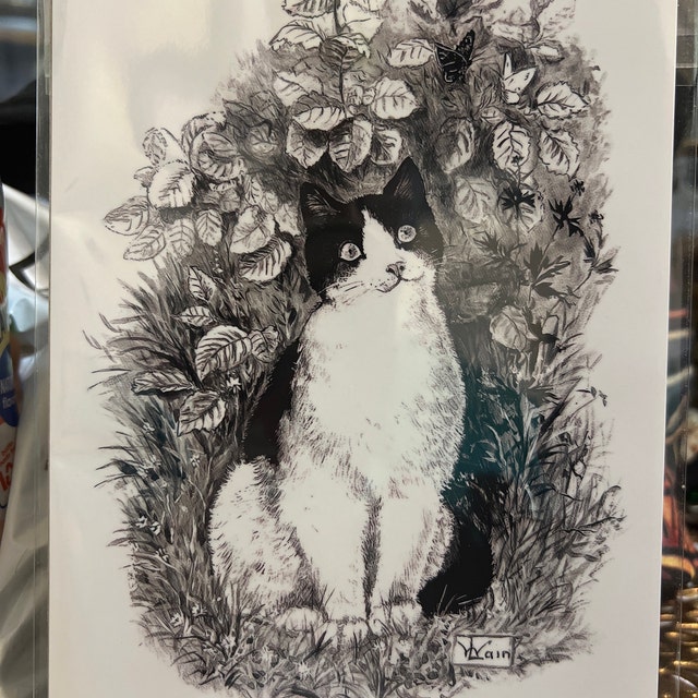 絵画 。壁掛け絵原画手描き【かわいい猫たちの楽しいワインパーティー】 絵画 。壁掛け絵手描き【夕食の前、かわいい猫たち】 絵画