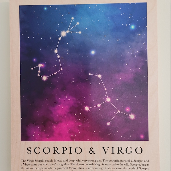 Personalized Astrology Gifts 2 Signs Zodiac Anniversary Gifts Astrology