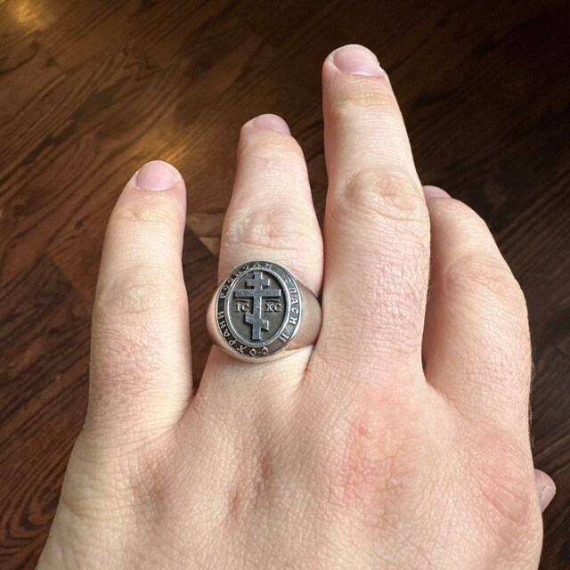 Eastern Orthodox Byzantine Cross IC XC Ring Silver 925 Sizes 6-14
