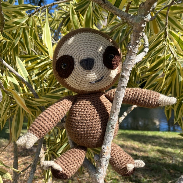 PATTERN Sam the Sloth. PDF Crochet Sloth Pattern, Cute Amigurumi Sloth ...
