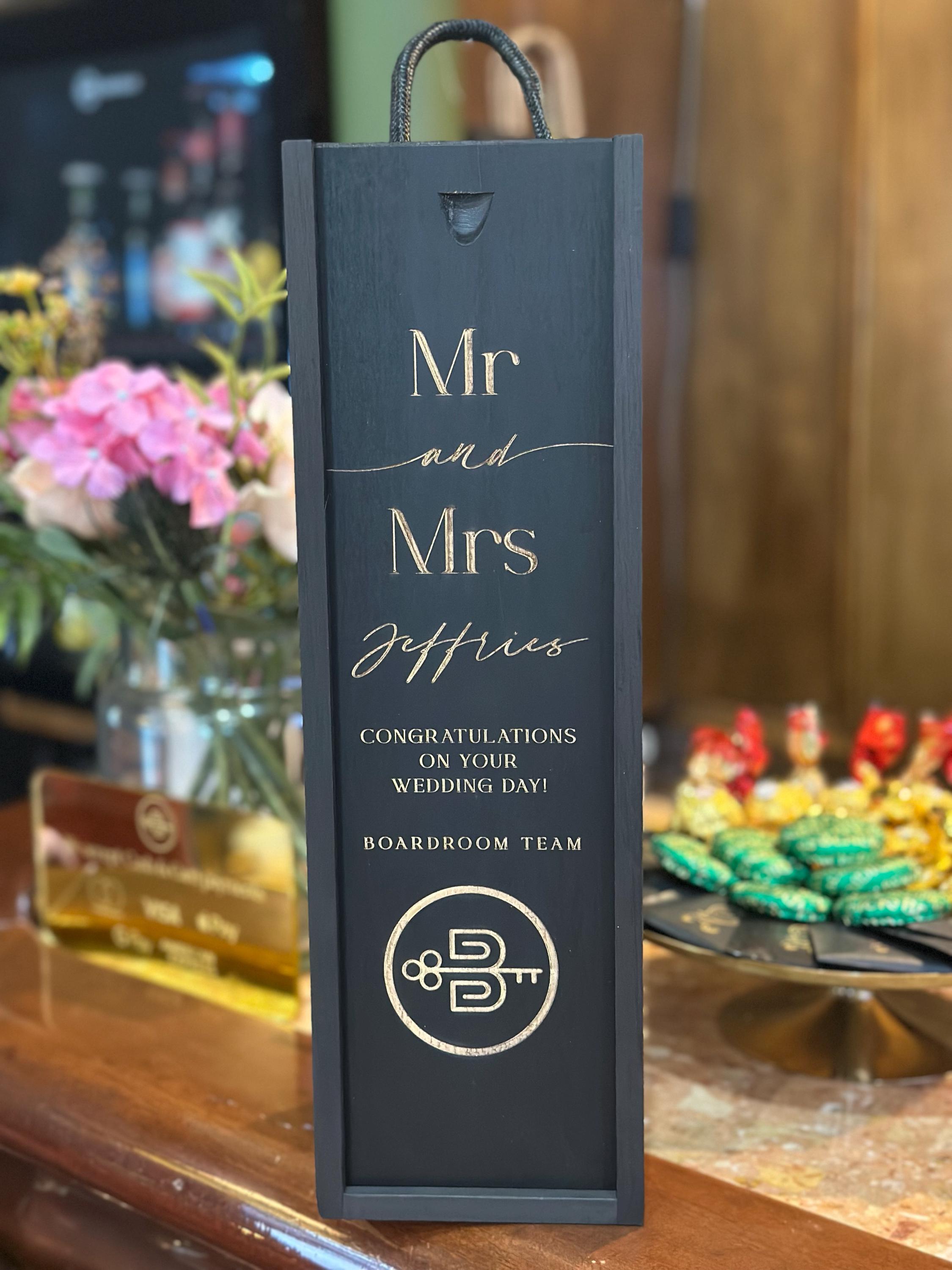 Couple's Initials Wine Box Custom Laser Engraved Gift Birthday Christmas Anniversary Wedding Valentines Engagement Gift Love Present