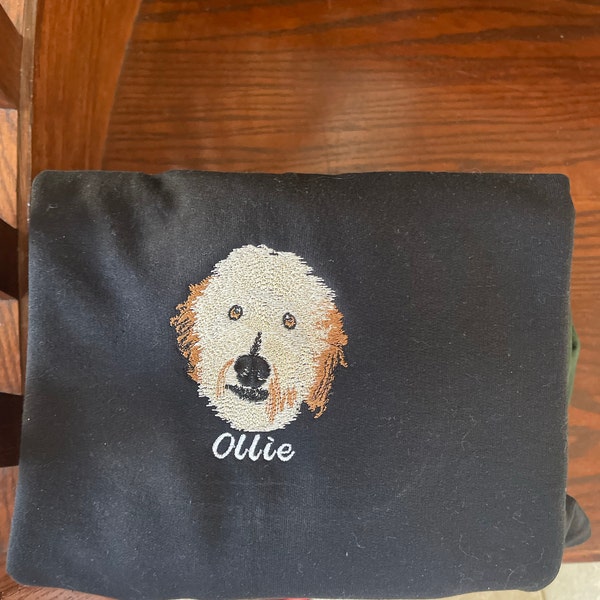 Custom Embroidered Pet Sweatshirt, Custom Dog/cat From Photo Embroidery ...