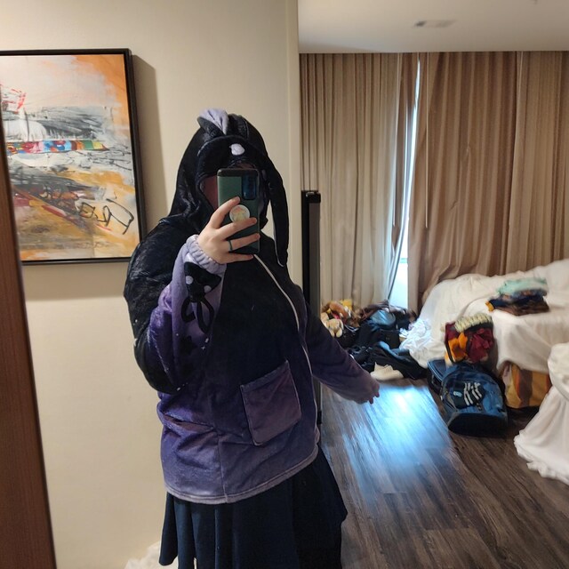 【REFLEM】rabbit ear chinese hoodie 紫 REFLEM】rabbit ear chinese hoodie 紫 - メルカリ