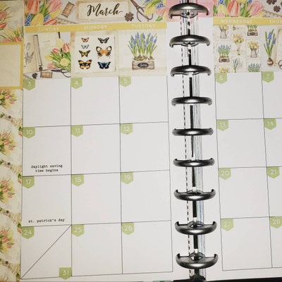 Happy Planner March Monthly Kit, Happy Planner March Printable, Spring ...