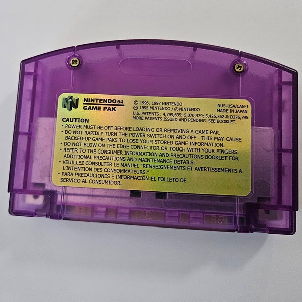 N64 Reproduction Game Case Cartridge Shell- Transparent Clear, Atomic ...