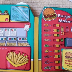 Printable DIY Project make Your Own Fast Foods Restaurant, Kids Activities,  Paper Crafts for Kid, Paper Doll House, Activity Book 