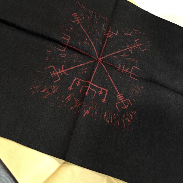 Ritual Altar Cloth, Viking Raven, Block Printed Rabbit Hide. - Etsy