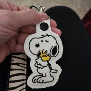 Peanuts Snoopy Woodstock Fob Keychain, Snoopy Woodstock Zipper Pull, Woodstock Snoopy Embroidery ...