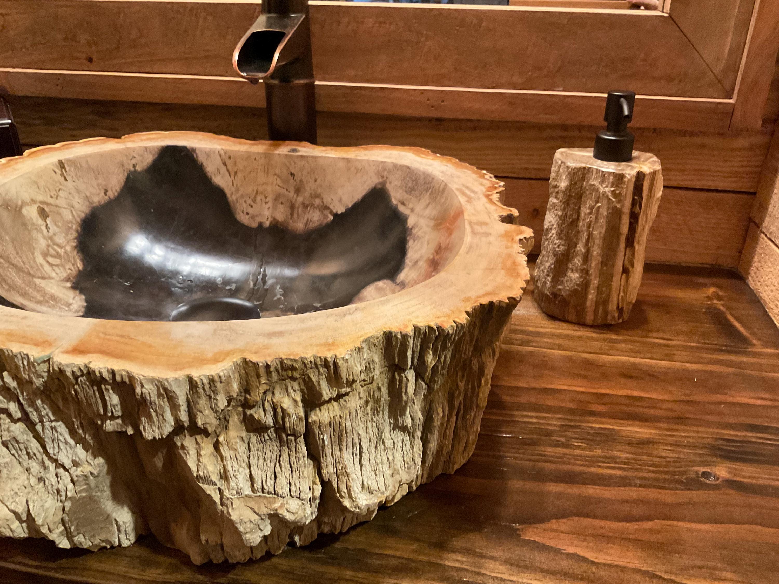 Petrified Wood Soap Or Lotion Pump Dispenser