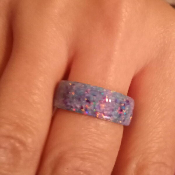 Wedding Ring, Promise Ring, Sky Blue and Royal Lavender Opal With ...