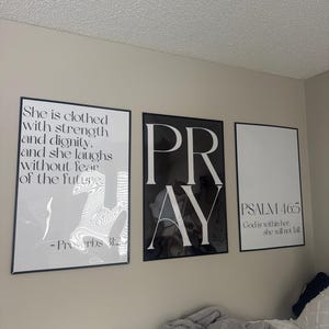 Black White Christian Wall Art Set of 3 | Bible Verse Printable Bundle ...