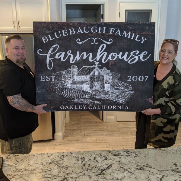 Custom Family Name Sign Rustic Farmhouse Sign Modern Farm Wall Decor ...