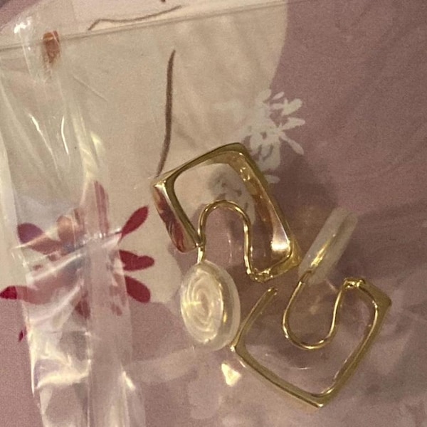 Boucles D'oreilles Clips Vintage – Or Et Argent – Effet Diamanté – Modèle 5514