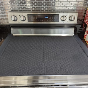 Angeca Stove Top Cover and Protector for Glass, Ceramic Stove - Quilted Material 100% Cotton - Protects Electric Stove - Glass Cooktop - Washer
