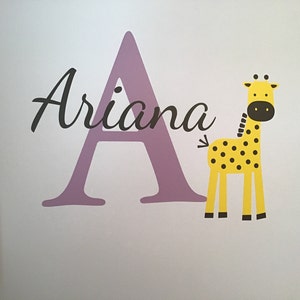 Giraffe Monogram Vinyl Wall Decal by Wild Eyes Signs, Personalized Name and  Initial, Nursery Jungle Theme, Removable Wall Vinyl, Boy or Girl Bedroom