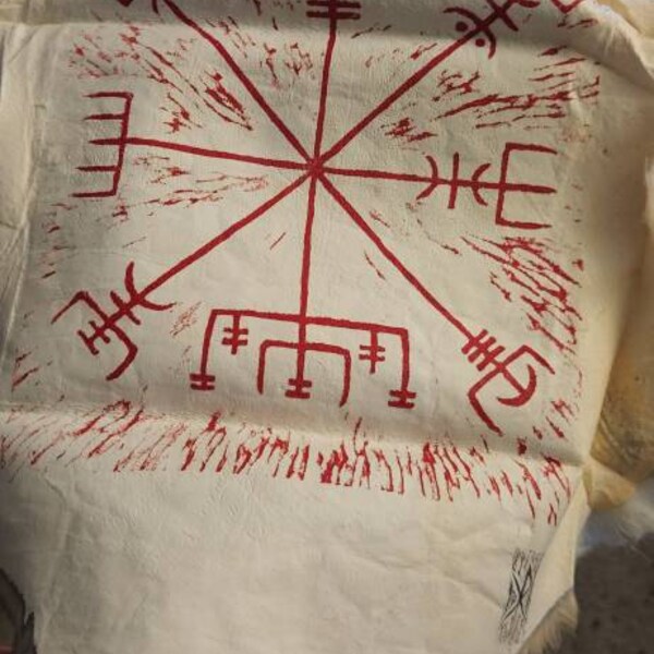 Ritual Altar Cloth, Viking Raven, Block Printed Rabbit Hide. - Etsy