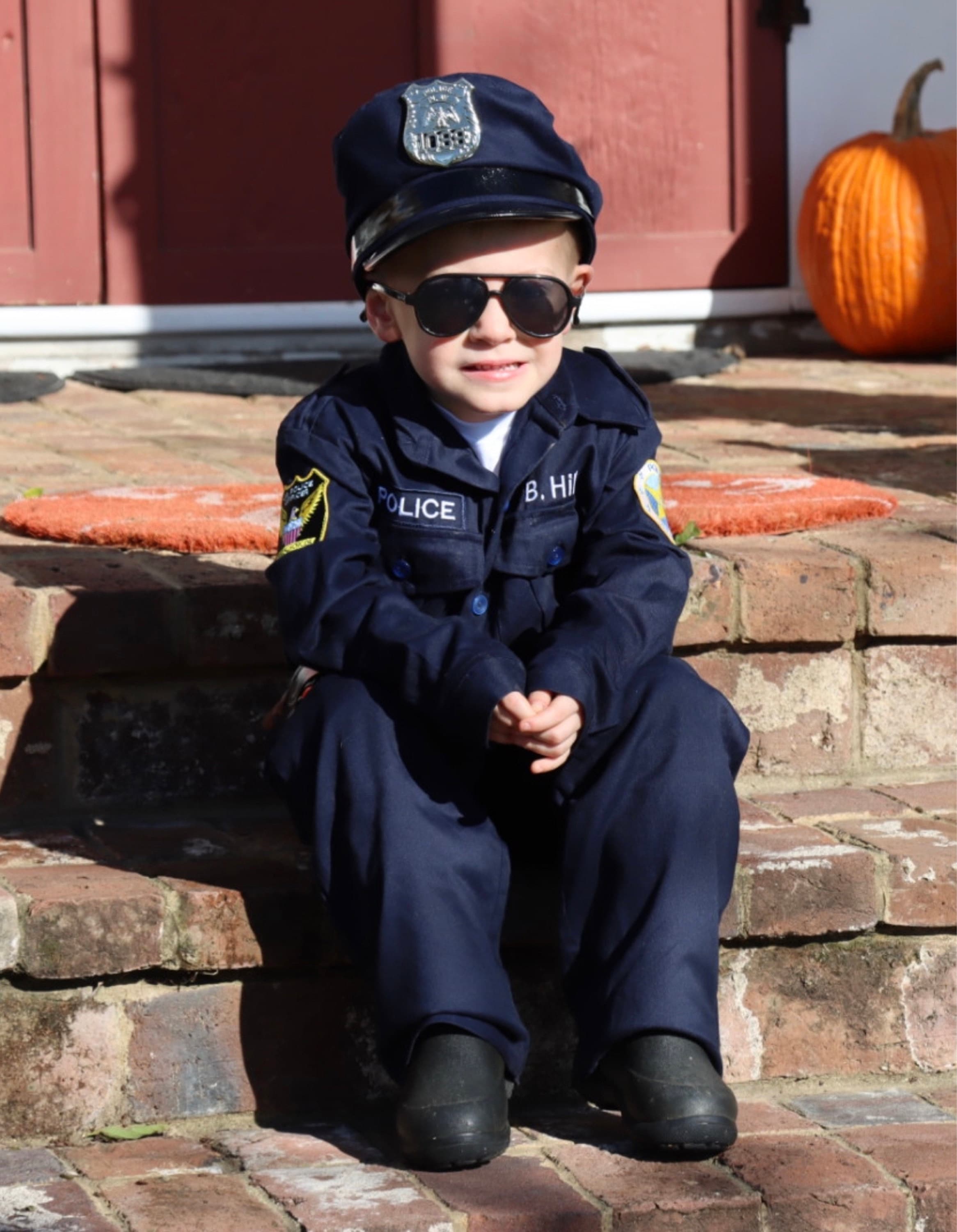 Kid&#39;s Police Costume | Embroidery PERSONALIZED Costume | Authentic | FREE hat | Perfect Kid&#39;s Birthday gift | Best Kid&#39;s Christmas Present!