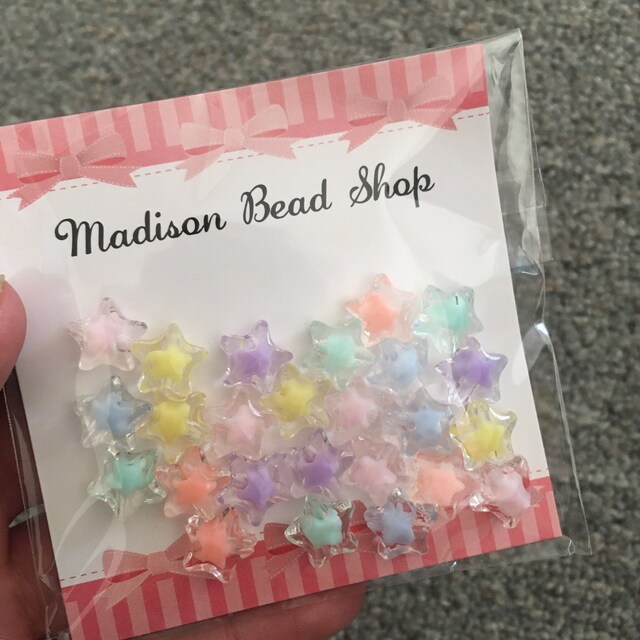 ●VVV● Glitter Double Star Clear Bead Necklace 25SSNK121F mqdefault.jpg