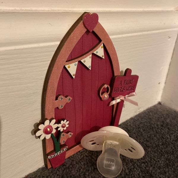 Magical Shimmer Pink Bunting Pink Fairy Door, Tooth Fairy Door ...
